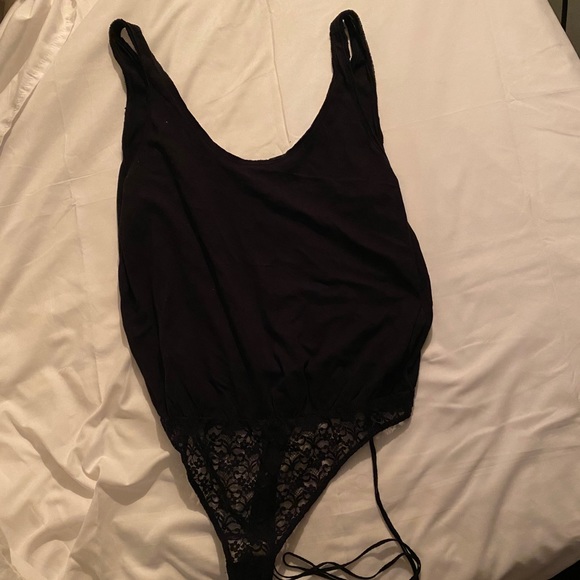Free People Tank Top Bodysuit Black - Picture 1 of 3